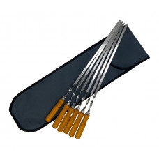 Набір шампурів Mzavod з дерев'яною ручкою 580х10х2мм 6шт в чохлі