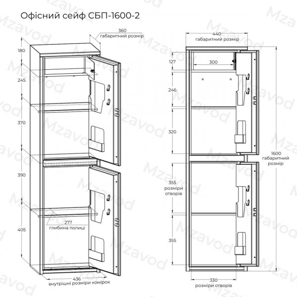 Офісний сейф CБП-1600/2 антрацитово-сірий