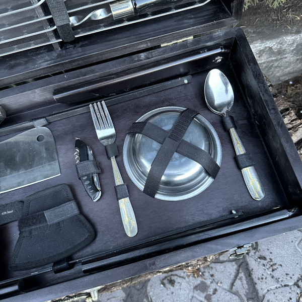 Подарунковий набір Mzavod Пікнік кейс-столик чорний