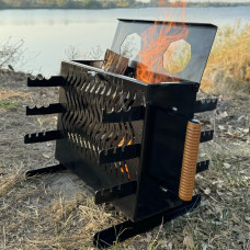 Вертикальний мангал Mzavod Пандора на 6 шампурів 2мм