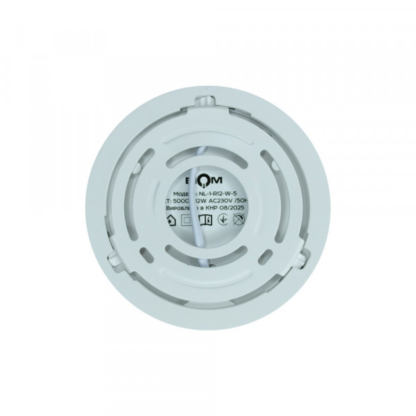 Світильник світлодіодний Biom NL-1-R12-W-5 12Вт круглий 5000К білий
