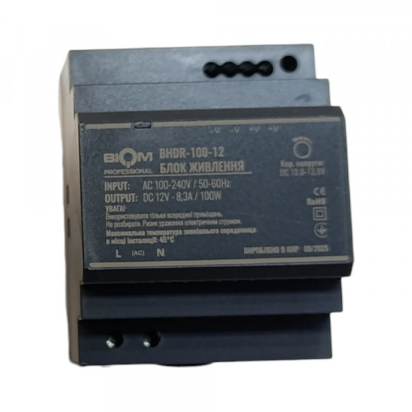 Блок живлення Biom Professional DC12 100W BHDR-100-12 8,3A під DIN-рейку