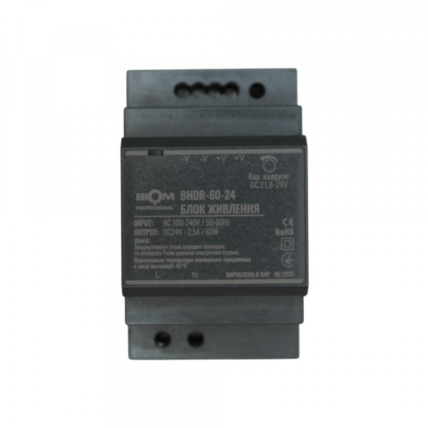 Блок живлення Biom Professional DC24 60W BHDR-60-24 2,5A під DIN-рейку