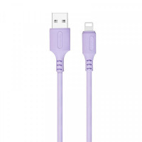 Кабель ColorWay USB-Lightning, soft silicone, 2.4А, 1м, Purple (CW-CBUL044-PU)