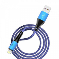 Кабель SkyDolphin S49L LED Aluminium Alloy USB - Lightning 1м, Blue (USB-000566)