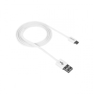 Кабель Canyon USB - MicroUSB 1м, White (CNE-USBM1W)