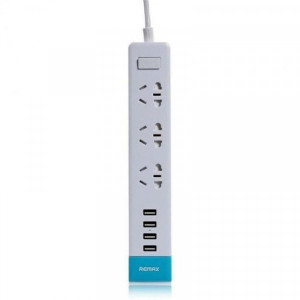 Сетевой фильтр Remax RU-S2 Youth 3 розетки, 4 USB, 1.8 м, White (2000700008250)