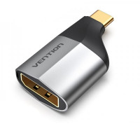 Адаптер Vention DisplayPort - USB Type-C (F/M), Black/Silver (TCCH0)