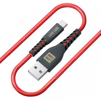 Кабель Luxe Cube Kevlar USB-microUSB, 1.2м, красный  (8886998686264)