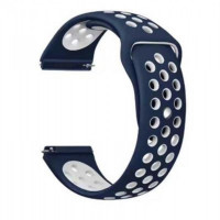 Ремешок BeCover Nike Style для Samsung Galaxy (20mm)/Watch 5/ Watch 4 40/44mm/Watch 4 Classic 42mm/Watch Active/Active 2 40/44mm/Watch 3 41mm/Gear S2/Classic/Gear Sport Blue-White (705698)