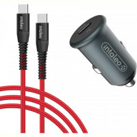 Автомобильное зарядное устройство Intaleo CCGQPD120T (USB, 3A) Grey (1283126509957) + кабель USB Type С