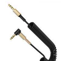 Аудио-кабель SkyDolphin SR08 Spring Wire 3.5 мм - 3.5 мм (M/M), 1 м, Black (AUX-000062)