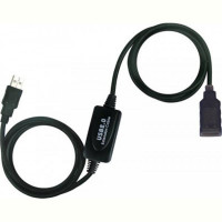 Кабель Viewcon USB - USB (M/F), активный удлинитель, 20м, черный (VV043-20M)