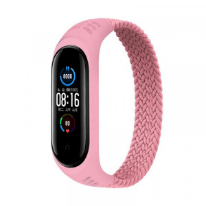 Ремешок BeCover Elastic Nylon Style для Xiaomi Mi Smart Band 5/Mi Smart Band 6 Size M Pink (706152)