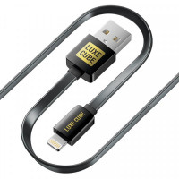 Кабель Luxe Cube Flat USB-Lightning, 1м, черный (2231252964019)