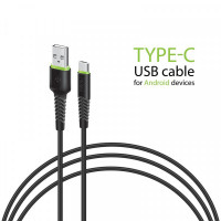 Кабель Intaleo CBFLEXT2 USB-USB Type-C 2м Black (1283126521423)