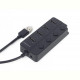 Концентратор USB 2.0 Gembird 4хUSB2.0, с выключателями, пластик, Black (UHB-U2P4P-01)