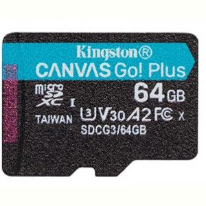 Карта памяти MicroSDXC  64GB UHS-I/U3 Class 10 Kingston Canvas Go! Plus R170/W70MB/s (SDCG3/64GBSP)