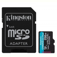 Карта памяти MicroSDXC  256GB UHS-I/U3 Class 10 Kingston Canvas Go! Plus R170/W90MB/s + SD-адаптер (SDCG3/256GB)