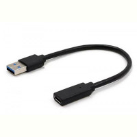 Адаптер Cablexpert USB - USB Type-C V 3.0 (M/F), 0.1 м, черный (A-USB3-AMCF-01)