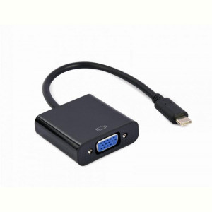 Адаптер Cablexpert USB Type-C - VGA (M/F), 0.15 м, черный (A-CM-VGAF-01)