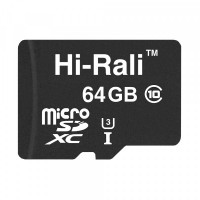 Карта памяти MicroSDXC  64GB UHS-I/U3 Class 10 Hi-Rali (HI-64GBSDU3CL10-00)