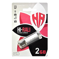 Флеш-накопитель USB 2GB Hi-Rali Rocket Series Silver (HI-2GBRKTSL)