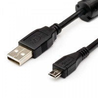 Кабель Atcom USB - micro USB V 2.0 (M/M), 1.8 м, черный (9175) пакет