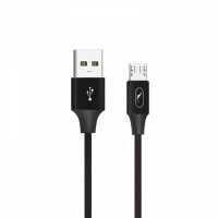 Кабель SkyDolphin S55V Neylon USB - microUSB 1м, Black (USB-000438)
