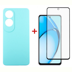 Чeхол-накладка Dengos для Oppo A60 Light Blue (DG-KM-105) + защитное стекло