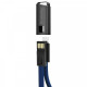 Кабель ColorWay USB - USB Type-C (M/M), 2.4 А, 0.22 м, Blue (CW-CBUC023-BL)