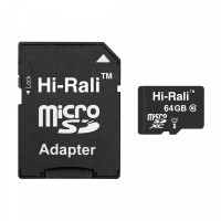 Карта памяти MicroSDXC  64GB Class 10 Hi-Rali + SD-adapter (HI-64GBSDCL10-01)