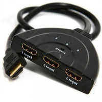 Переключатель HDMI-интерфейса Cablexpert HDMI - 3хHDMI V 1.4 (M/F), 0.5 м, черный (DSW-HDMI-35) блистер