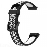 Ремешок BeCover Vents Style для Huawei Band 7/Honor Band 7 Black-White (709439)