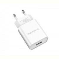 Зарядное устройство Borofone BA20A Sharp Single USB 2.1A White (BA20AMW) + кабель MicroUSB