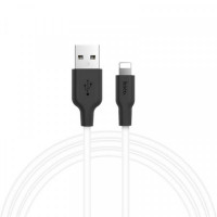Кабель Hoco X21 Plus Silicone USB - Lightning, 1 м, Black/White (D25701)
