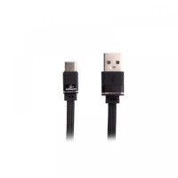 Кабель Cablexpert (CCPB-C-USB-10BK) USB 2.0 A - USB Type-C, премиум, плоский, 2.4А, 1м, черный