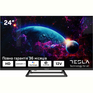 Телевизор Tesla 24E632BHS/ 24"/ HD (1366x768)/ 60 Гц/ со Smart TV/ 2 х 5 Вт/ wi-fi/ bluetooth/ Android TV/ черный