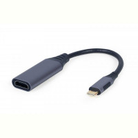 Адаптер Cablexpert HDMI - USB Type-C (F/M), 0.15 м, Black (A-USB3C-HDMI-01)