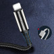 Кабель ColorWay USB-Lightning, 2.4А, 1м, Zinc Alloy + Led, Black (CW-CBUL035-BK)