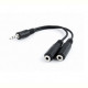 Аудио-кабель Cablexpert 3.5 мм - 2х3.5 мм (M/F), 0.1 м, черный (CCA-415-0.1M)