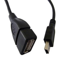 Кабель Atcom USB - mini USB V 2.0 (F/M), 0.8 м, черный (12821)