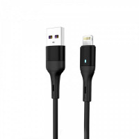 Кабель SkyDolphin S06L LED Smart Power USB - Lightning 1м, Black (USB-000554)