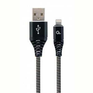 Кабель Cablexpert (CC-USB2B-AMLM-1M-BW) USB 2.0 A - Lightning, премиум, 1м, черный