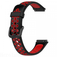 Ремешок BeCover Vents Style для Huawei Band 7/Honor Band 7 Black-Red (709440)