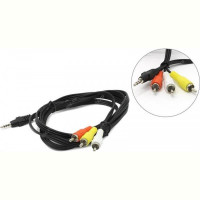 Аудио-кабель Cablexpert 3.5 мм - 3хRCA (M/M), 2 м, черный (CCA-4P2R-2M)