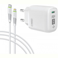 Сетевое зарядное устройство Intaleo TCGQPD120L (1USBx3A) White (1283126510007) + кабель Lightning