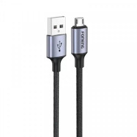 Кабель Foneng X95 Metal Head Braided Cable USB - micro USB 3A 1.2м Black (X95-CA-MU)