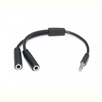 Аудио-кабель REAL-EL Audio Pro 3.5 мм - 2х3.5 мм (M/F), 0.2 м, черный (EL123500039)