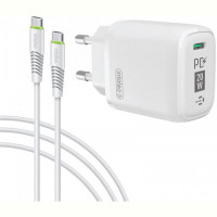 Сетевое зарядное устройство Intaleo TCGQPD120T (1USBx3A) White (1283126509988) + кабель USB Type С